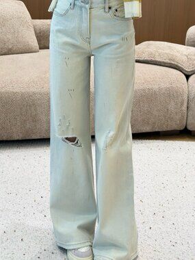 Acne Studios — Distressed Wide-Leg Washed Jeans